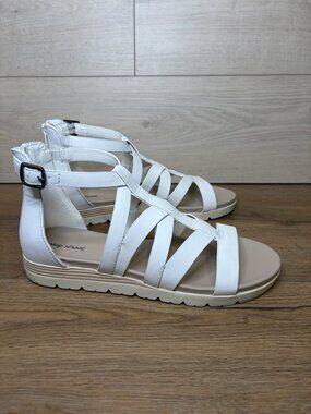 Easy Street Vila Gladiator Wedge Sandals White 8.5 M